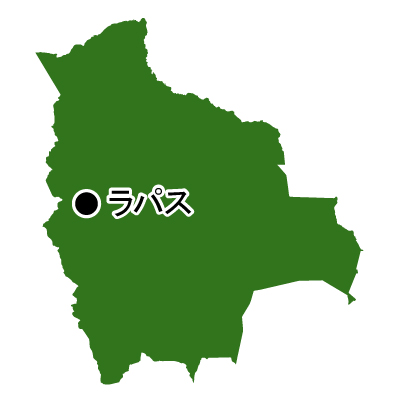 ボリビア多民族国無料フリーイラスト｜首都名(緑)